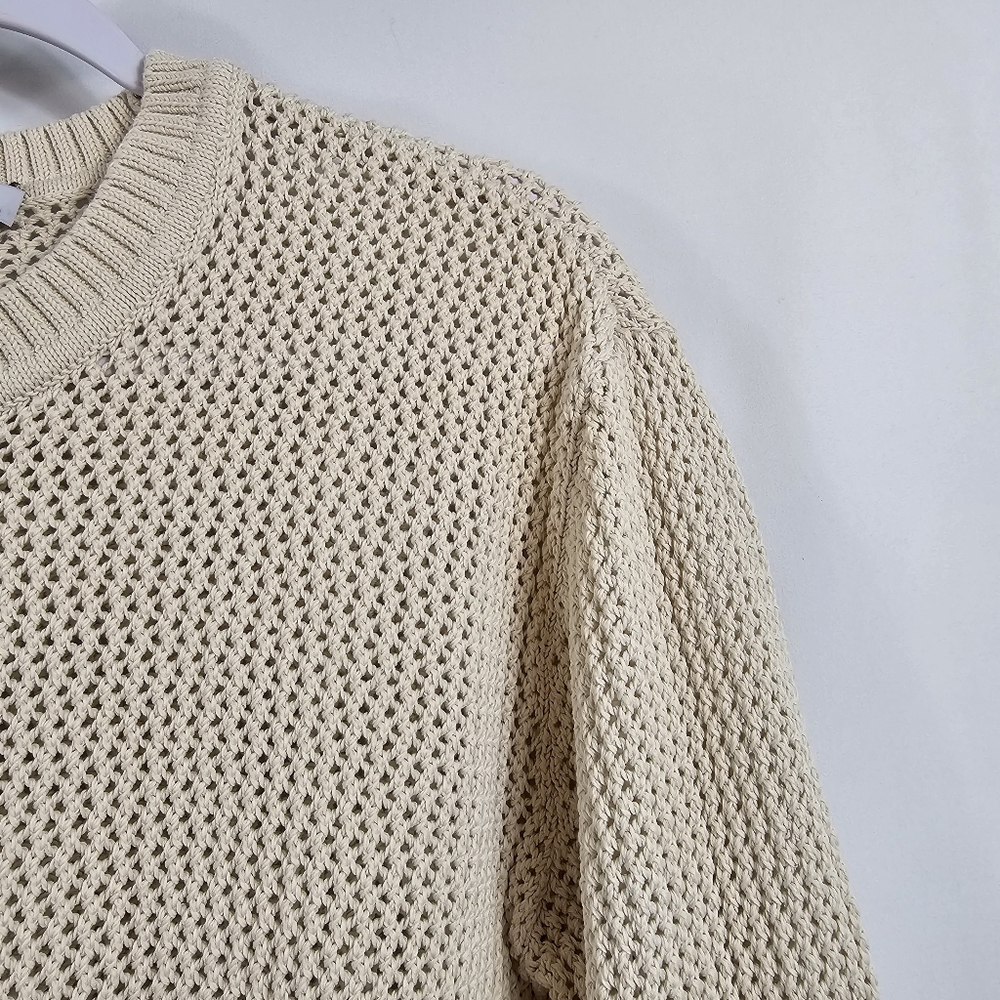 Aritzia Open-Weave Crewneck Sweater in Cream - Picture 4 of 10